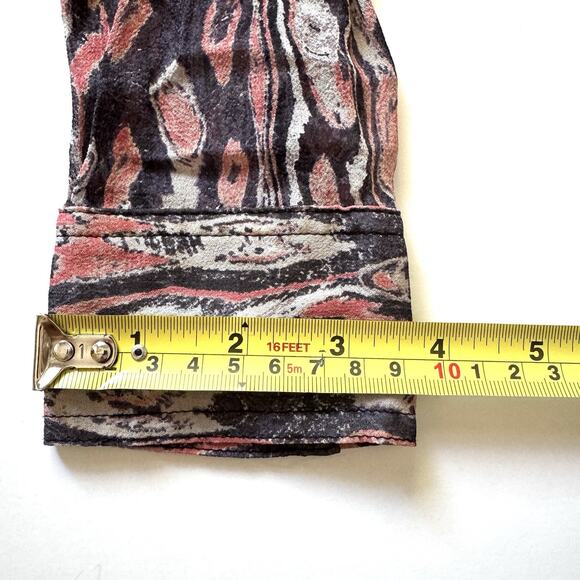 IRO Jeisa 100% Silk Rusty Abstract Print Button Front Blouse Top - Picture 11 of 12